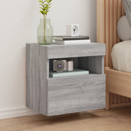 Vidaxl tv-wandmeubel met led 40x30x40 cm grijs sonoma eikenkleurig