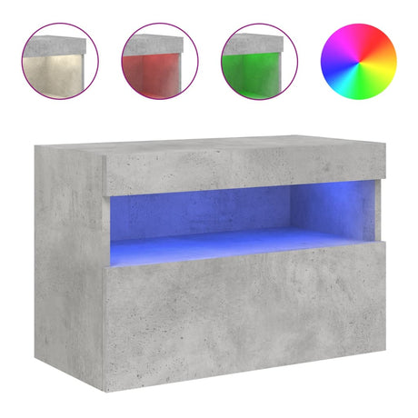 Vidaxl tv-wandmeubel met led-verlichting 60x30x40 cm betongrijs