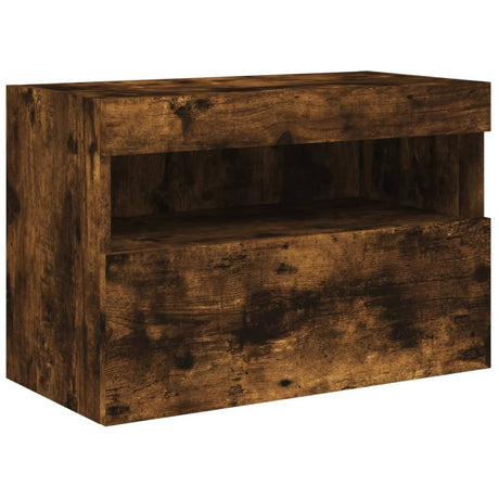 Vidaxl tv-wandmeubel met led-verlichting 60x30x40 cm gerookt eiken