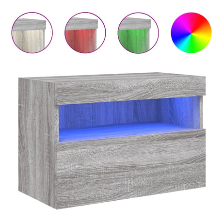 Vidaxl tv-wandmeubel met led-verlichting 60x30x40 cm grijs sonoma