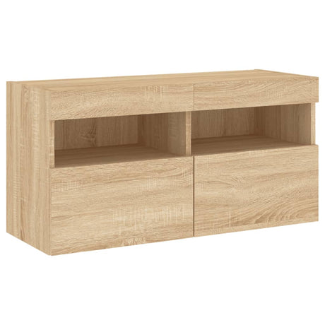 Vidaxl tv-wandmeubel met led-verlichting 80x30x40 cm sonoma eikenkleur