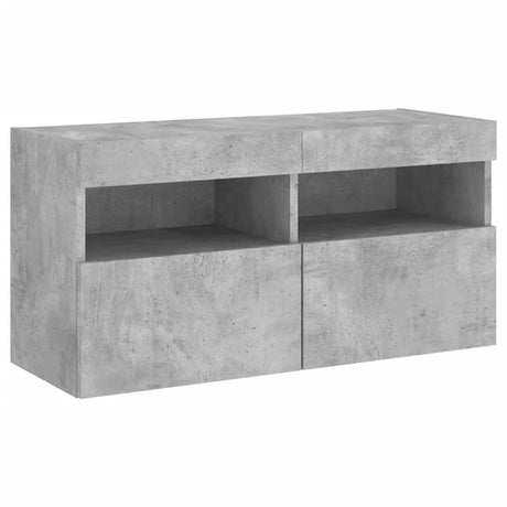 Vidaxl tv-wandmeubel met led-verlichting 80x30x40 cm betongrijs