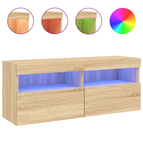 Vidaxl tv-wandmeubel met led-verlichting 100x30x40 cm sonoma eiken