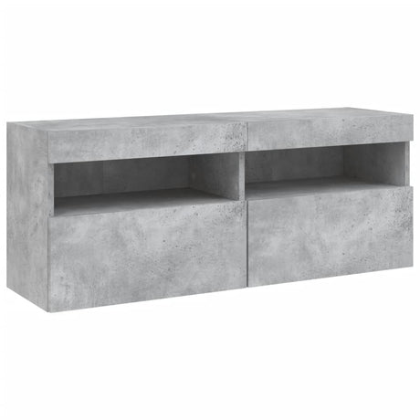 Vidaxl tv-wandmeubel met led-verlichting 100x30x40 cm betongrijs