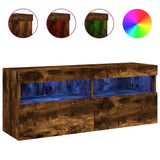 Vidaxl tv-wandmeubel met led-verlichting 100x30x40 cm gerookt eiken