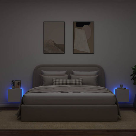 Vidaxl tv-wandmeubels met led-verlichting 2 st 30,5x35x30 cm wit