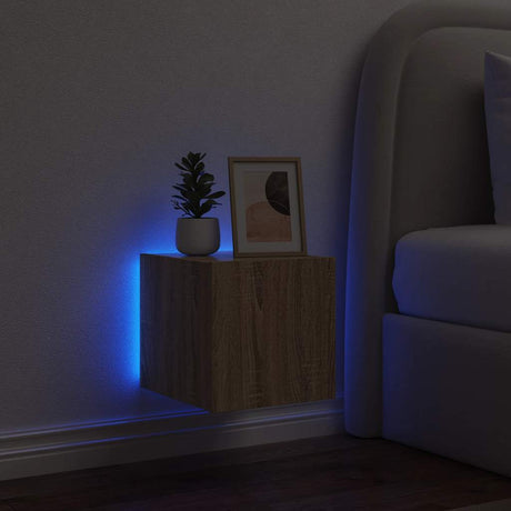 Vidaxl tv-wandmeubel met led-verlichting 30,5x35x30 cm sonoma eiken