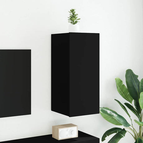 Vidaxl tv-wandmeubel met led-verlichting 30,5x35x70 cm zwart