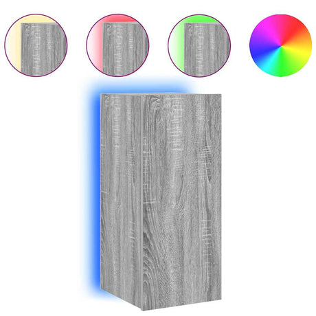 Vidaxl tv-wandmeubel met led-verlichting 30,5x35x70 cm grijs sonoma