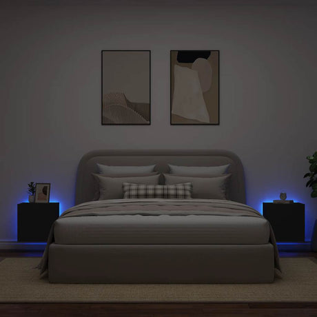 Vidaxl tv-wandmeubelen met led-verlichting 2 st 40,5x35x40 cm zwart