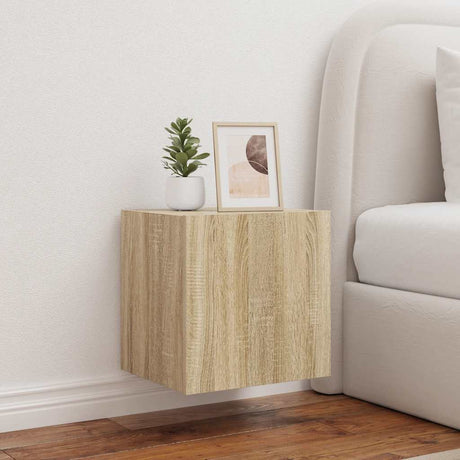 Vidaxl tv-wandmeubelen met led 2 st 40,5x35x40 cm sonoma eikenkleurig
