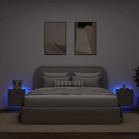 Vidaxl tv-wandmeubelen met led 2 st 40,5x35x40 cm betongrijs