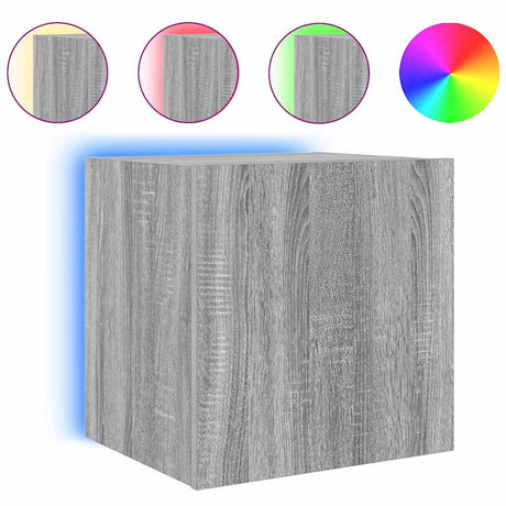 Vidaxl tv-wandmeubel met led-verlichting 40,5x35x40 cm grijs sonoma