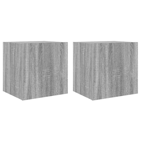 Vidaxl tv-wandmeubelen met led 2 st 40,5x35x40 cm grijs sonoma eiken