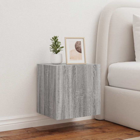 Vidaxl tv-wandmeubelen met led 2 st 40,5x35x40 cm grijs sonoma eiken