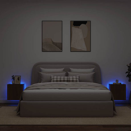Vidaxl tv-wandmeubelen met led 2 st 40,5x35x40 cm bruin eikenkleur