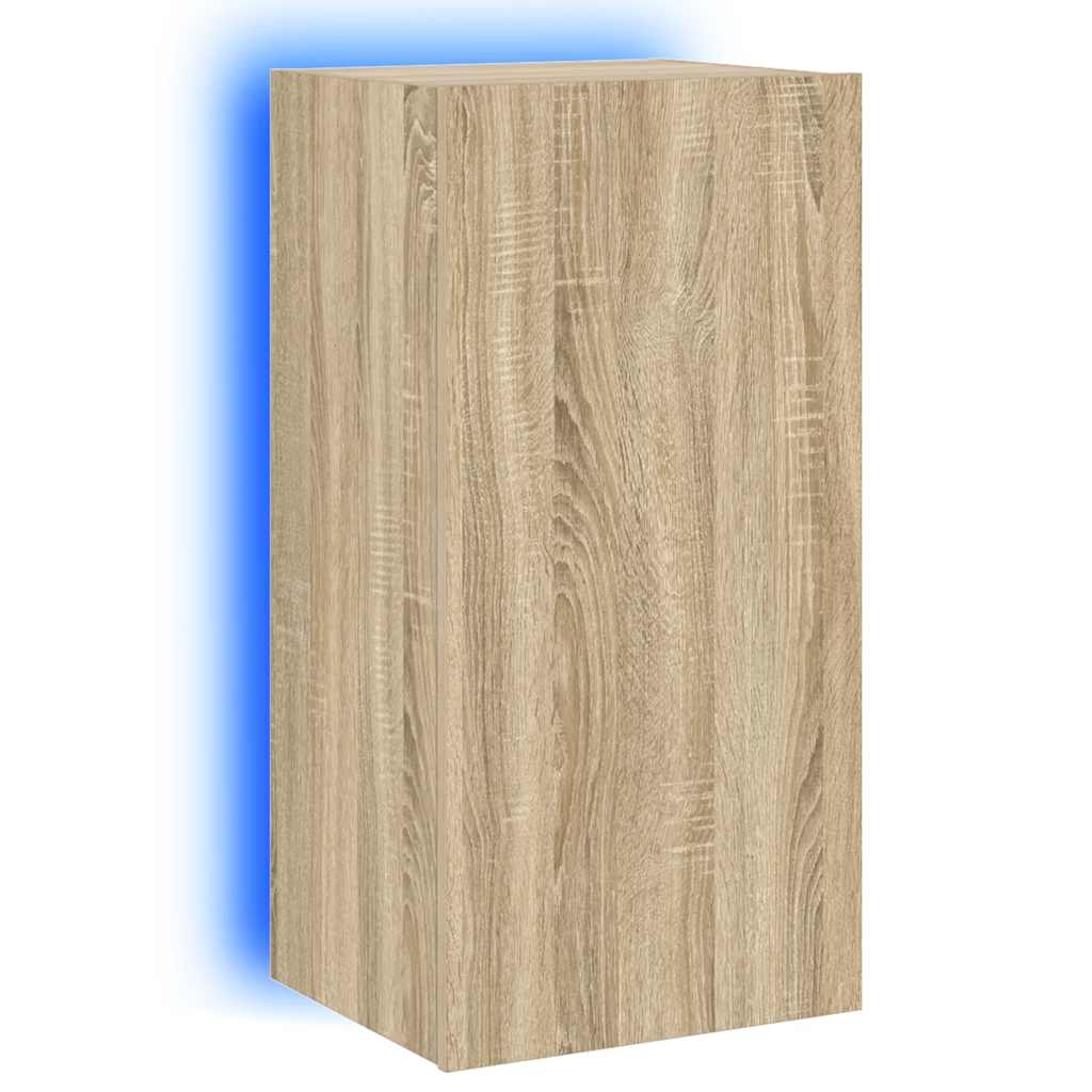 Vidaxl tv-wandmeubel met led-verlichting 40,5x35x80 cm sonoma eiken