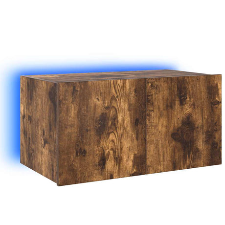 Vidaxl tv-wandmeubel met led-verlichting 60x35x31 cm gerookt eiken