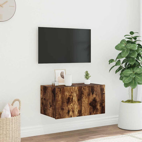 Vidaxl tv-wandmeubel met led-verlichting 60x35x31 cm gerookt eiken