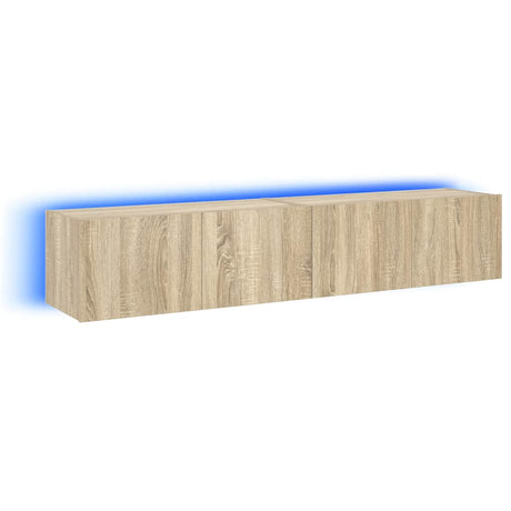 Vidaxl tv-wandmeubels met led 2 st 80x35x31 cm sonoma eikenkleurig
