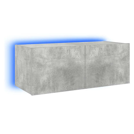 Vidaxl tv-wandmeubel met led-verlichting 80x35x31 cm betongrijs