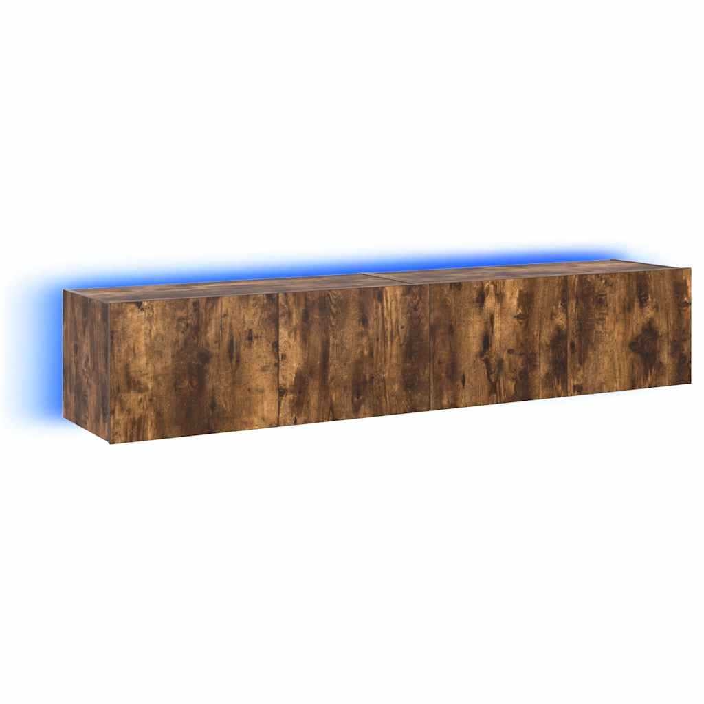 Vidaxl tv-wandmeubels met led 2 st 80x35x31 cm gerookt eikenkleurig
