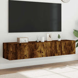 Vidaxl tv-wandmeubels met led 2 st 80x35x31 cm gerookt eikenkleurig