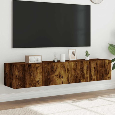 Vidaxl tv-wandmeubels met led 2 st 80x35x31 cm gerookt eikenkleurig