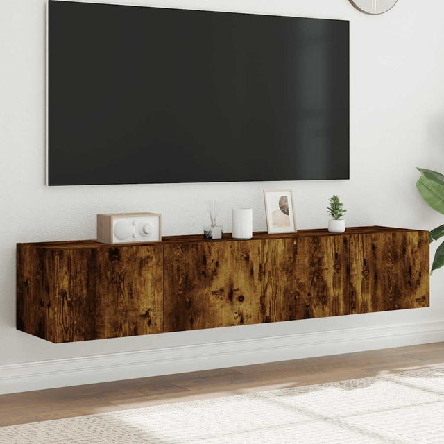 Vidaxl tv-wandmeubels met led 2 st 80x35x31 cm gerookt eikenkleurig