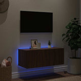 Vidaxl tv-wandmeubel met led-verlichting 80x35x31 cm bruin eikenkleur