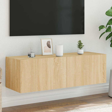 Vidaxl tv-wandmeubel met led-verlichting 100x35x31 cm sonoma eiken