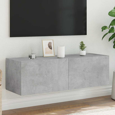 Vidaxl tv-wandmeubel met led-verlichting 100x35x31 cm betongrijs
