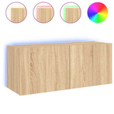 Vidaxl tv-wandmeubel met led-verlichting 100x35x41 cm sonoma eiken
