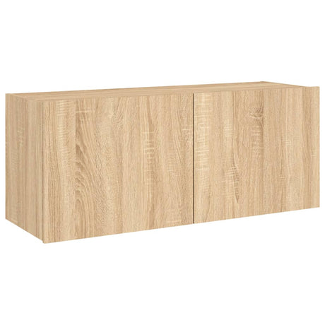Vidaxl tv-wandmeubel met led-verlichting 100x35x41 cm sonoma eiken