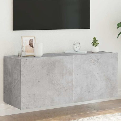 Vidaxl tv-wandmeubel met led-verlichting 100x35x41 cm betongrijs
