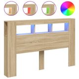 Vidaxl hoofdbord met led 160x18,5x103,5 cm bewerkt hout sonoma eiken