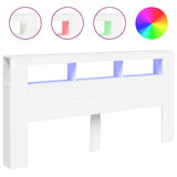 Vidaxl hoofdeinde met led 200x18,5x103,5 cm bewerkt hout wit