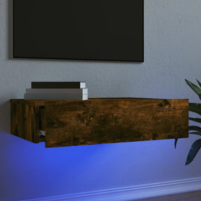 Vidaxl tv-meubel met led-verlichting 60x35x15,5 cm gerookt eikenkleur