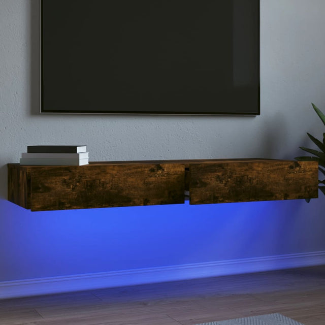 Vidaxl tv-meubels 2 st met led 60x35x15,5 cm gerookt eikenkleur