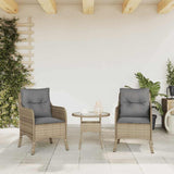 Vidaxl tuinstoelen 2 st met kussens poly rattan gemengd beige