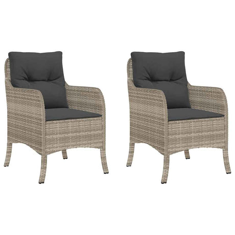 Vidaxl tuinstoelen 2 st met kussens poly rattan lichtgrijs
