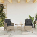 Vidaxl tuinstoelen 2 st met kussens poly rattan lichtgrijs