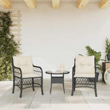 Vidaxl tuinstoelen 2 st met kussens poly rattan zwart
