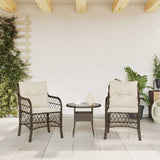 Vidaxl tuinstoelen 2 st met kussens poly rattan bruin