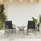 Vidaxl tuinstoelen 2 st met kussens poly rattan grijs