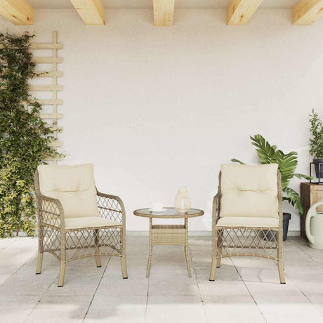Vidaxl tuinstoelen 2 st met kussens poly rattan beige