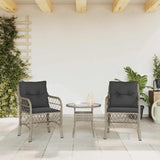 Vidaxl tuinstoelen 2 st met kussens poly rattan lichtgrijs
