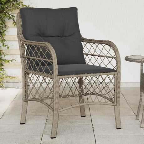 Vidaxl tuinstoelen 2 st met kussens poly rattan lichtgrijs