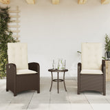 Vidaxl tuinstoelen 2 st verstelbaar met kussens poly rattan bruin