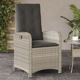 Vidaxl tuinstoelen 2 st verstelbaar met kussens poly rattan lichtgrijs